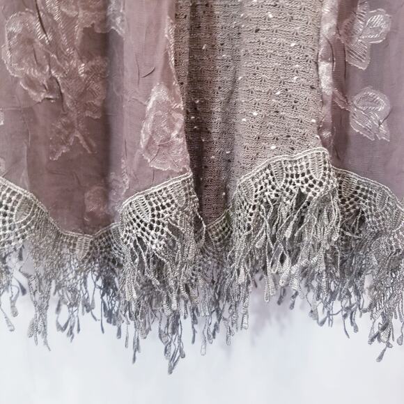 John Fashion Linen Blend Fairy Floral Dress Crochet Knit - Picture 4 of 13